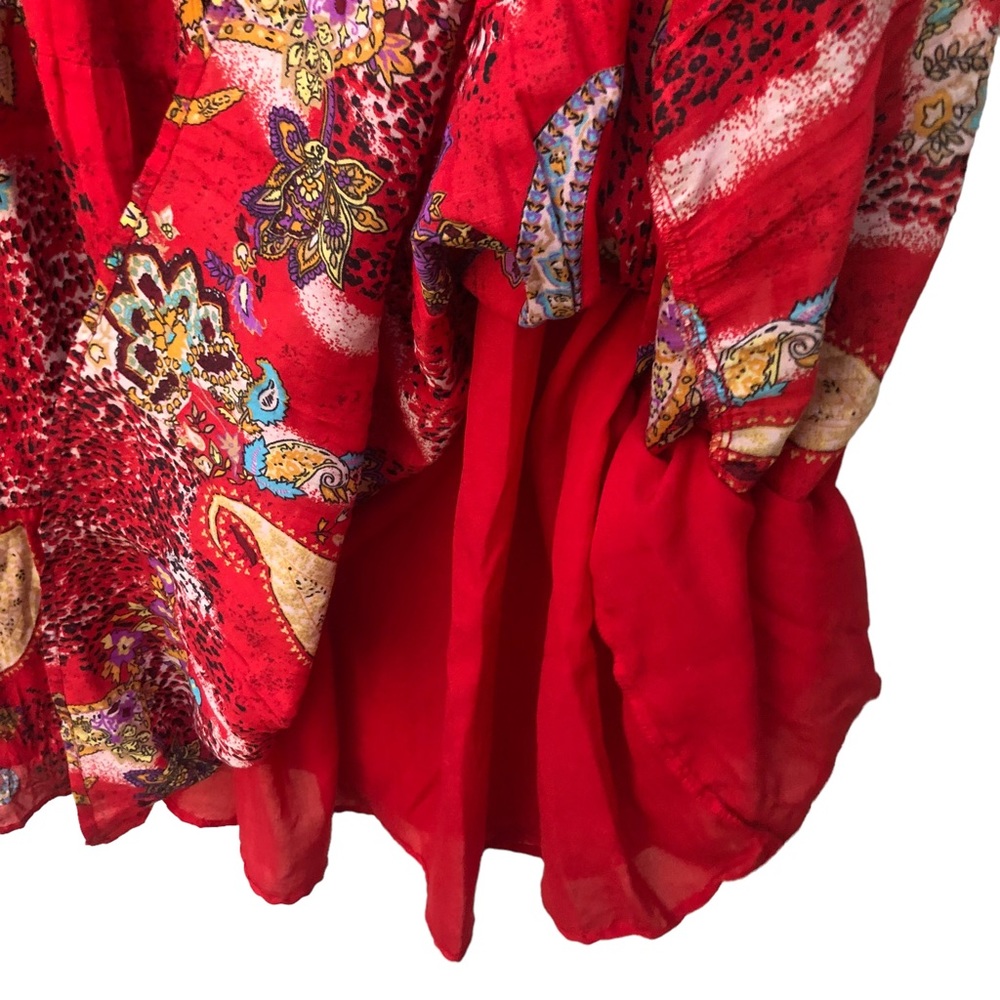 Bobbie Brooks Red Paisley Print Maxi Skirt size 1X - Picture 6 of 9